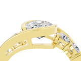 Yellow gold Bezel Set Oval Cut Diamond Split Shank Ring_4