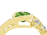 Yellow gold Bezel Set Oval Cut Diamond Split Shank Ring_4