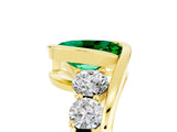 Yellow gold Bezel Set Oval Cut Diamond Split Shank Ring_5