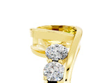 Yellow gold Bezel Set Oval Cut Diamond Split Shank Ring_5