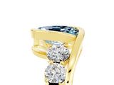 Yellow gold Bezel Set Oval Cut Diamond Split Shank Ring_5