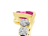 Yellow gold Bezel Set Oval Cut Diamond Split Shank Ring_5