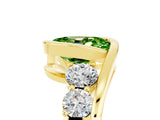 Yellow gold Bezel Set Oval Cut Diamond Split Shank Ring_5