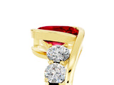 Yellow gold Bezel Set Oval Cut Diamond Split Shank Ring_5