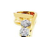 Yellow gold Bezel Set Oval Cut Diamond Split Shank Ring_5