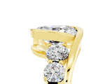 Yellow gold Bezel Set Oval Cut Diamond Split Shank Ring_5
