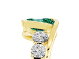 Yellow gold Bezel Set Oval Cut Diamond Split Shank Ring_5