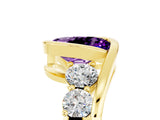 Yellow gold Bezel Set Oval Cut Diamond Split Shank Ring_5