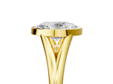Yellow gold Bezel Set Oval Cut Solitaire Ring with Tapered Band 5