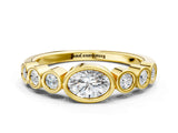 Yellow gold Bezel Set Oval Diamond Half Eternity Band_17