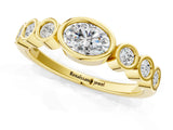 Yellow gold Bezel Set Oval Diamond Half Eternity Band_18