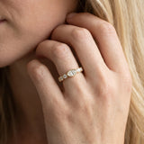 Yellow gold Bezel Set Oval Diamond Half Eternity Band