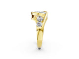 Yellow gold Bezel Set Oval Diamond Split Shank Ring_13