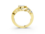 Yellow gold Bezel Set Oval Diamond Split Shank Ring_14
