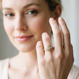 Yellow gold Bezel Set Oval Diamond Split Shank Ring_50