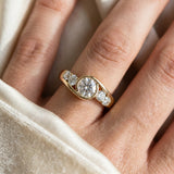 Yellow gold Bezel Set Oval Diamond Split Shank Ring_51
