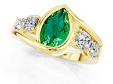 Yellow gold Bezel Set Pear Cut Diamond Split Shank Ring_10