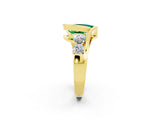 Yellow gold Bezel Set Pear Cut Diamond Split Shank Ring_11