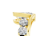 Yellow gold Bezel Set Pear Cut Diamond Split Shank Ring_14