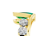 Yellow gold Bezel Set Pear Cut Diamond Split Shank Ring_14