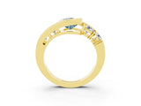 Yellow gold Bezel Set Pear Cut Diamond Split Shank Ring_15