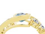 Yellow gold Bezel Set Pear Cut Diamond Split Shank Ring_16