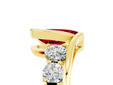 Yellow gold Bezel Set Pear Cut Diamond Split Shank Ring_17