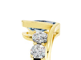 Yellow gold Bezel Set Pear Cut Diamond Split Shank Ring_17
