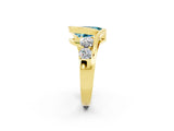 Yellow gold Bezel Set Pear Cut Diamond Split Shank Ring_2