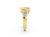 Yellow gold Bezel Set Pear Cut Diamond Split Shank Ring_2