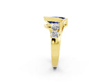 Yellow gold Bezel Set Pear Cut Diamond Split Shank Ring_2