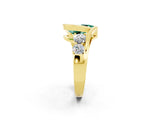 Yellow gold Bezel Set Pear Cut Diamond Split Shank Ring_2