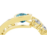 Yellow gold Bezel Set Pear Cut Diamond Split Shank Ring_4