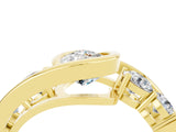 Yellow gold Bezel Set Pear Cut Diamond Split Shank Ring_4
