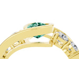 Yellow gold Bezel Set Pear Cut Diamond Split Shank Ring_4
