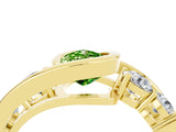 Yellow gold Bezel Set Pear Cut Diamond Split Shank Ring_4