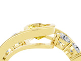 Yellow gold Bezel Set Pear Cut Diamond Split Shank Ring_4