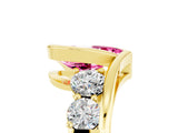 Yellow gold Bezel Set Pear Cut Diamond Split Shank Ring_5