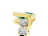 Yellow gold Bezel Set Pear Cut Diamond Split Shank Ring_5