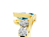 Yellow gold Bezel Set Pear Cut Diamond Split Shank Ring_5