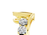 Yellow gold Bezel Set Pear Cut Diamond Split Shank Ring_5