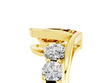 Yellow gold Bezel Set Pear Cut Diamond Split Shank Ring_5