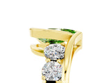 Yellow gold Bezel Set Pear Cut Diamond Split Shank Ring_5
