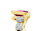 Yellow gold Bezel Set Pear Cut Diamond Split Shank Ring_5