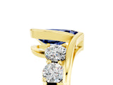 Yellow gold Bezel Set Pear Cut Diamond Split Shank Ring_5
