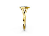 Yellow gold Bezel Set Pear Cut Solitaire Ring with Tapered Band 4