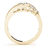 Yellow gold Bezel Set Pear Diamond Split Shank Ring