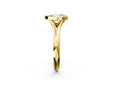 Yellow gold Bezel Set Pear Solitaire Diamond Ring with Smooth Band 4