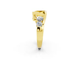 Yellow gold Bezel Set Princess Cut Diamond Split Shank Ring_2
