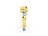 Yellow gold Bezel Set Princess Cut Diamond Split Shank Ring_2